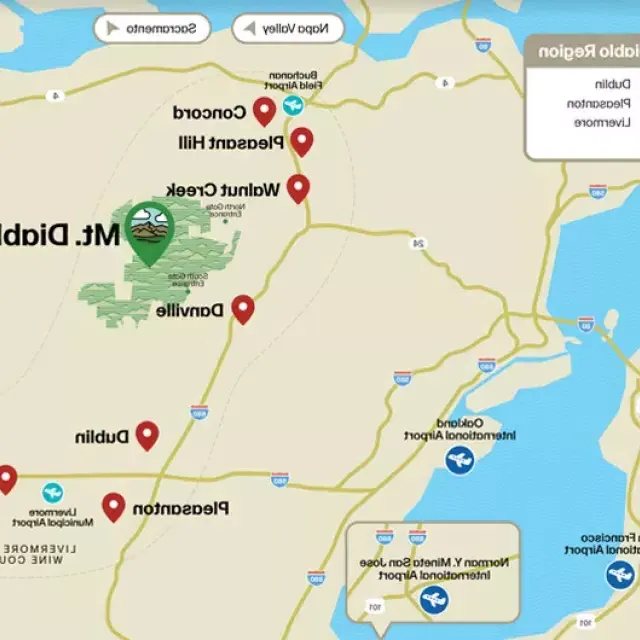 Map of the Mt. Diablo Region